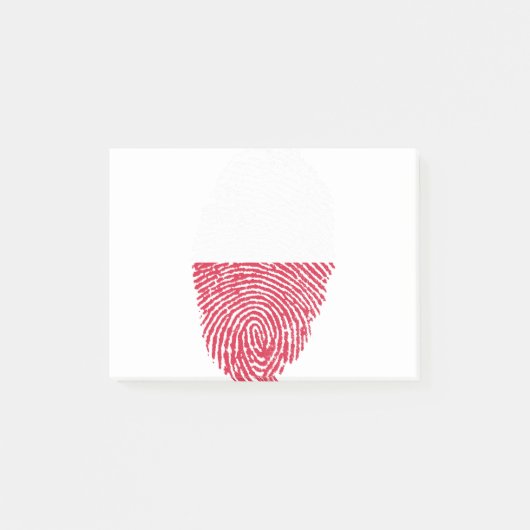 Poolse vlag Vingerprint land Pride Identity Post-it® Notes (Voorkant)