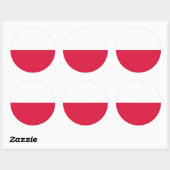 Poolse vlag, vlag van Polen Ronde Sticker (Vel)