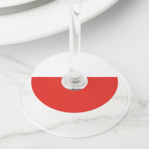 Poolse vlag wijnglaslabel