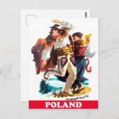 Poolse volksdanseres, oldtimers briefkaart (Voorkant / Achterkant)