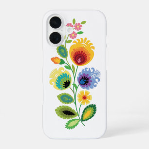 Poolse Volkskunst Bloemen Geel iPhone 16 Hoesje