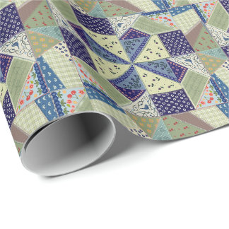 Poolse volkskunst - Patchwork quilt - Handgebreide Cadeaupapier
