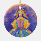 Poolse volkskunst Poolse cadeau Keramisch Ornament (Achterkant)