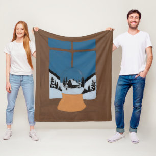 Poolse Winterdeken Sneeuwbal Motief Fleece Deken