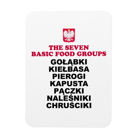 Poolse zeven voedselgroepen magneet (Verticaal)