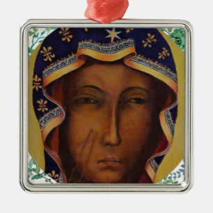 Poolse zwarte Madonna Czestochow Virgin Art Metalen Ornament