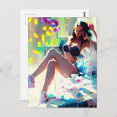 Poolside au Club imaginaire art Carte postale (Devant / Derrière)