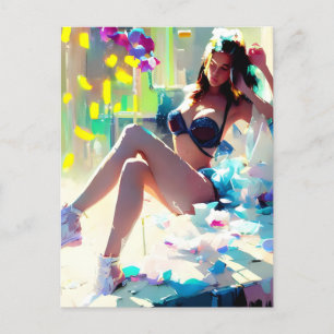 Poolside in het Briefkaart voor fantasiekunst van 