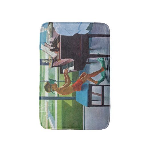 Poolside Piano Practice Badmat (Voorkant Verticaal)