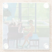 Poolside Piano Practice Glazen Onderzetter (Achterkant)
