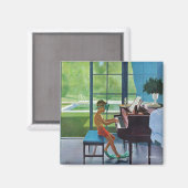 Poolside Piano Practice Magneet (Voorkant / Achterkant)