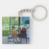 Poolside Piano Practice Sleutelhanger (Achterkant)