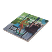 Poolside Piano Practice Tegeltje (Zijkant)