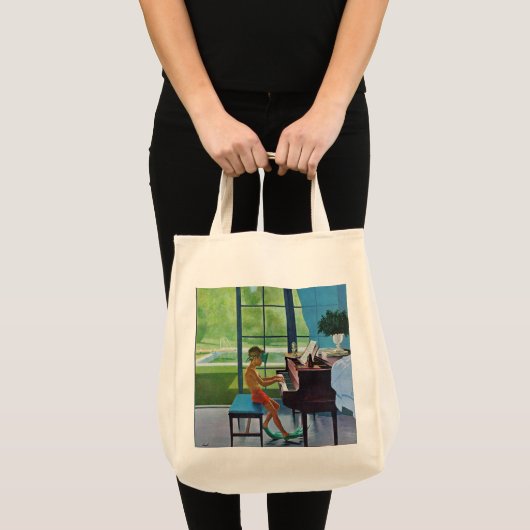 Poolside Piano Practice Tote Bag (Voorkant (product))