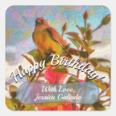 Poolside Singer 2338 Vierkante Sticker (Voorkant)