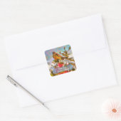 Poolside Singer 2338 Vierkante Sticker (Envelop)