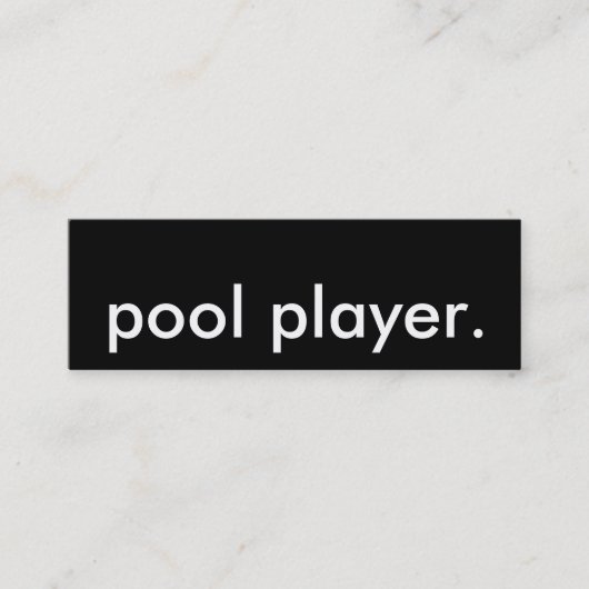 poolspeler. mini visitekaartje (Voorkant)