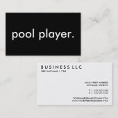 poolspeler. visitekaartje (Voorkant / Achterkant)