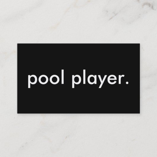 poolspeler. visitekaartje (Voorkant)