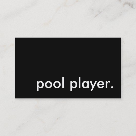poolspeler. visitekaartje (Voorkant)