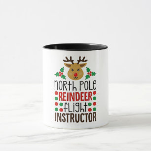 Poolster Rendier Vluchtinstructeur Kerstmis  Mok