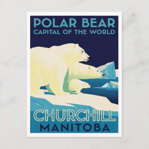 Poolsterhoofdstad van de Wereld Churchill Manitoba Briefkaart