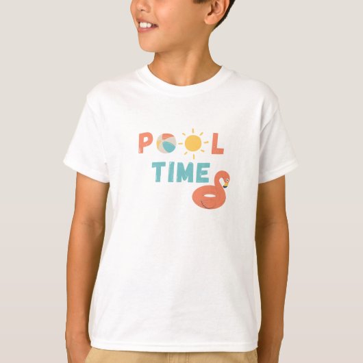 pooltijd. Kinder T-shirt (Voorkant)