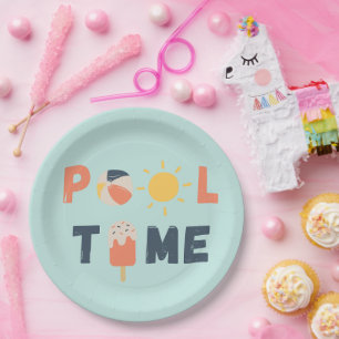 pooltijd. partijgebonden Borden en -leveringen Papieren Bordje