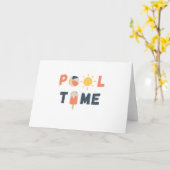 pooltijd. Uitnodigingen en Wenskaarten (Gele Bloem)