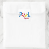 pooltijd vierkante sticker (Tas)