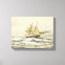 Pooltocht met het schip Franklin Lithografie
