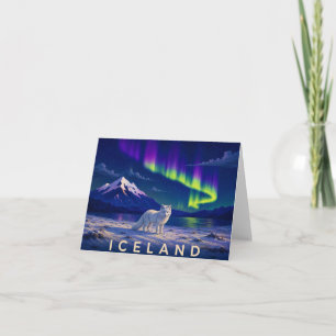 Poolvos Noorderlicht IJsland Dankkaart Bedankkaart