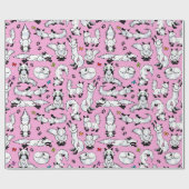 Poolvos op Roze Verpakkend Document Cadeaupapier (Vlak)