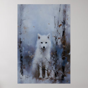 Poolvos Winterlandschap, Sfeervolle Wandkunst Poster