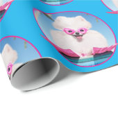 Poolzijdehond in veters cadeaupapier (Rol Hoek)