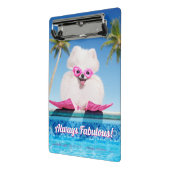 Poolzijdehond in veters mini klembord (Angled2)