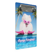 Poolzijdehond in veters mini klembord (Schuin)