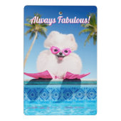 Poolzijdehond in veters mini klembord (Achterkant)