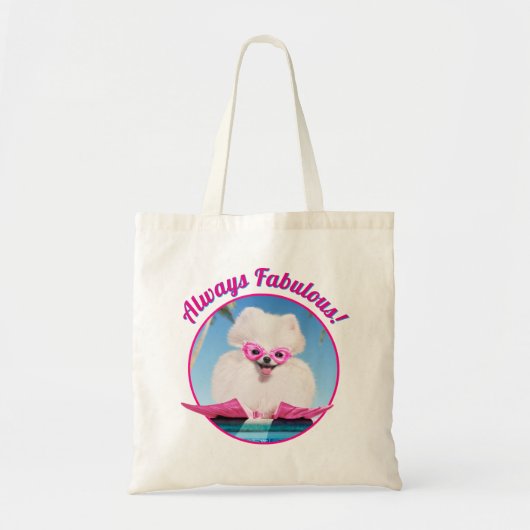 Poolzijdehond in veters tote bag (Voorkant)