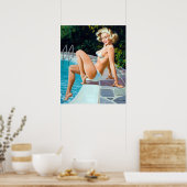 Poolzijkant omhoog poster (Keuken)