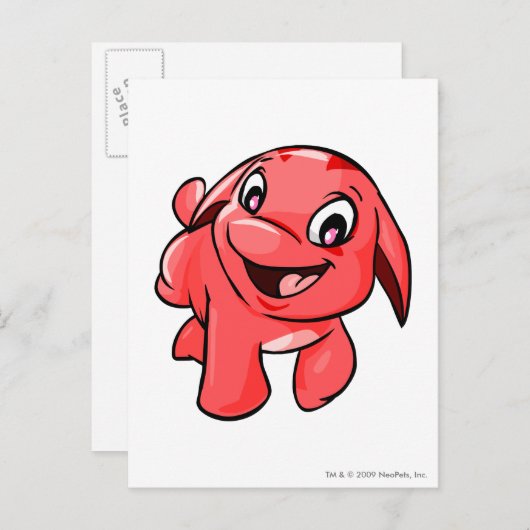 Pooogle Red Briefkaart (Voorkant / Achterkant)