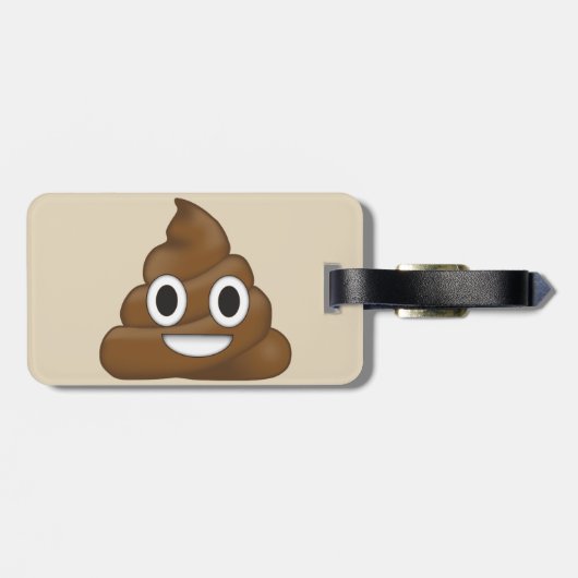 Poop Emoji Bagagelabel (Achterkant horizontaal)