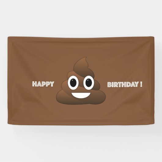 Poop Emoji Birthday Banner (Horizontaal)
