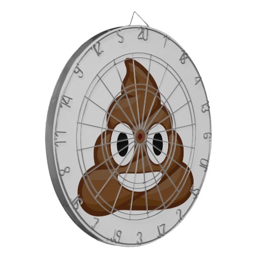 poop emoji dartbord (Voorkant Links)