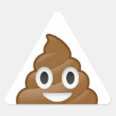 Poop emoji driehoek sticker (Voorkant)