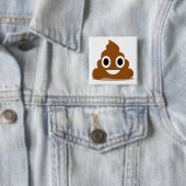 Poop Emoji Emoticon Funny Button Badge (In situ)