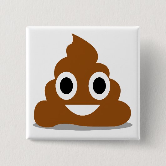 Poop Emoji Emoticon Funny Button Badge (Voorkant)