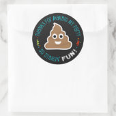 Poop Emoji Funny Birthday Party Hartelijk dank voo Ronde Sticker (Tas)