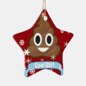 Poop Emoji Funny-kerstversieringen Keramisch Ornament (Rechts)