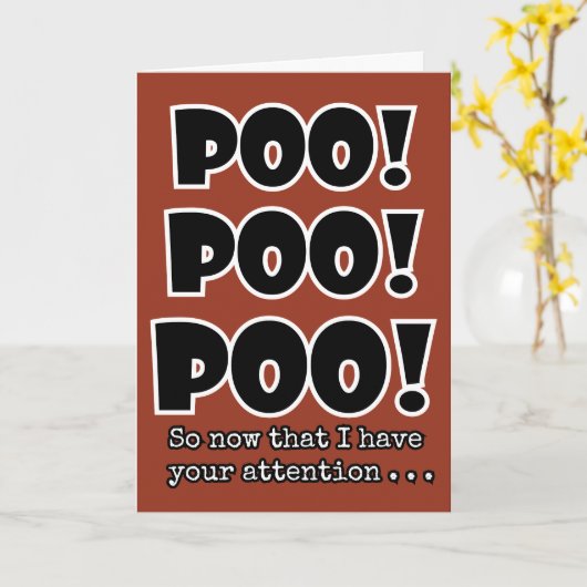 POOP emoji grappig POO schattige grap kinderen ver Kaart (Gele Bloem)